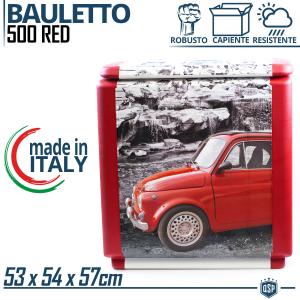 Baule Contenitore Robusto e Capiente da ESTERNO - INTERNO Con Fiat 500 Rossa a Roma | 320 Lt