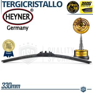 1 Spazzola Tergicristallo 330mm HEYNER GERMANY Super Flat Premium | Gomma NANO Grafitata | PLURIPREMIATA