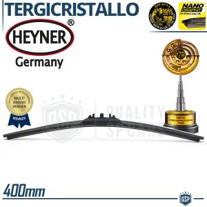 1 Spazzola Tergicristallo 400mm HEYNER GERMANY Super Flat Premium | Gomma NANO Grafitata | PLURIPREMIATA