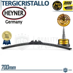 1 Spazzola Tergicristallo 700mm HEYNER GERMANY Super Flat Premium | Gomma NANO Grafitata | PLURIPREMIATA