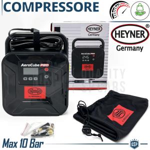 Mini COMPRESSORE Auto Portatile PROFESSIONALE Heyner GERMANY | Pressione POTENTE Max 10bar