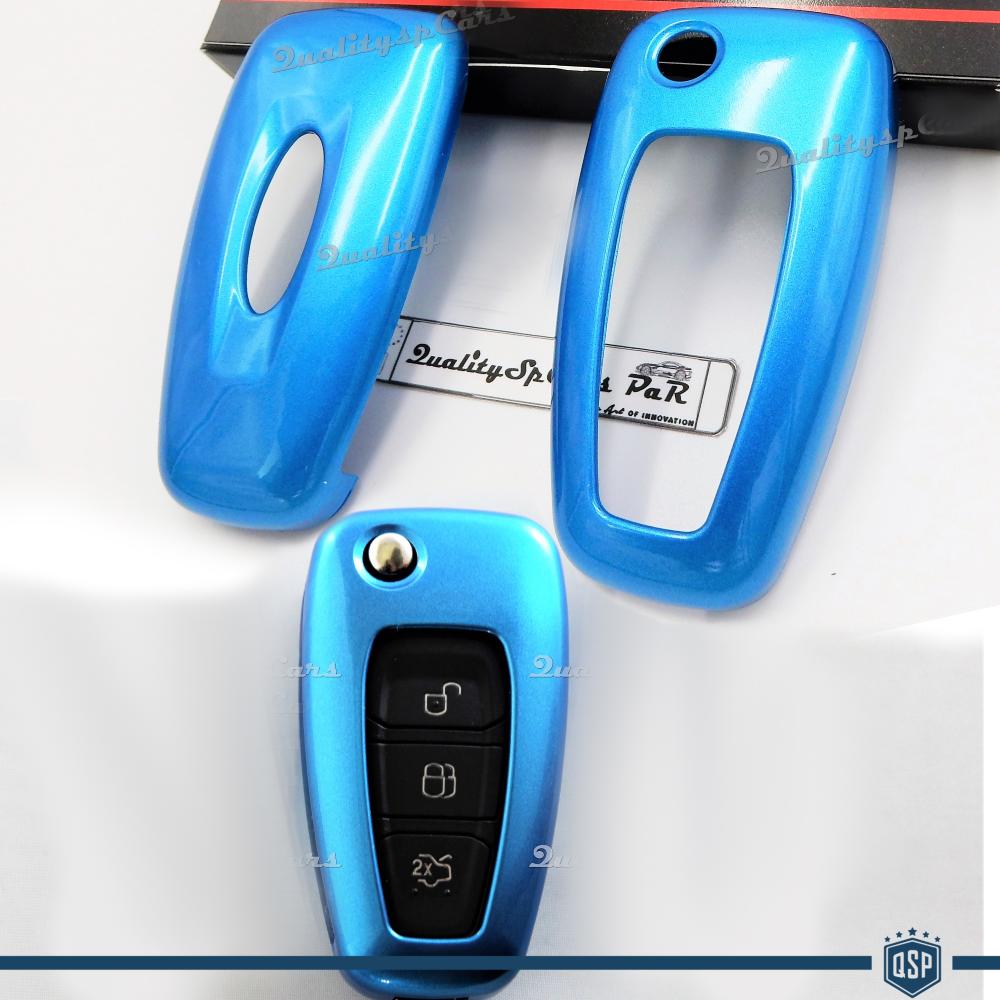 Rigid Schlüssel Fernbedienung Schutz Hülle metallisch Blau für Ford Focus  III Gehäuse aus Thermischer Abs