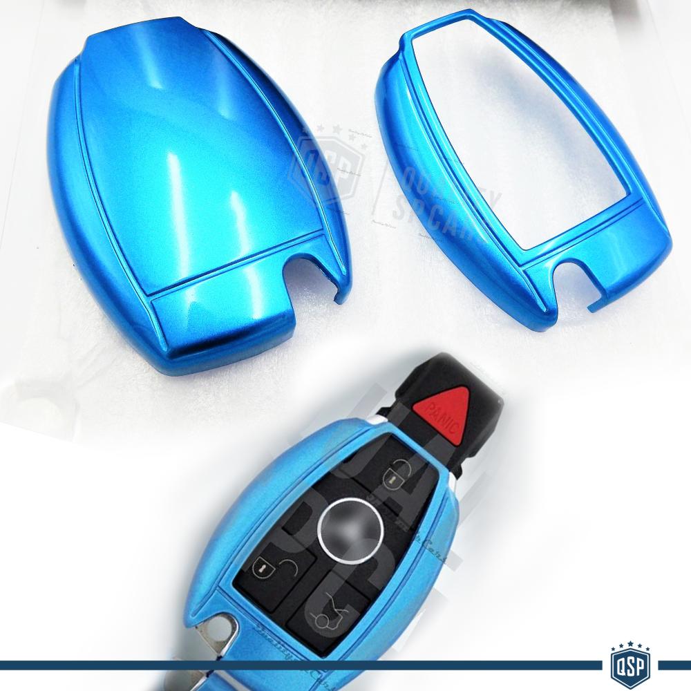 Coque Rigide Clé Télécommande Bleu pour Mercedes SLK (R171) Housse de  Protection en Abs Thermique