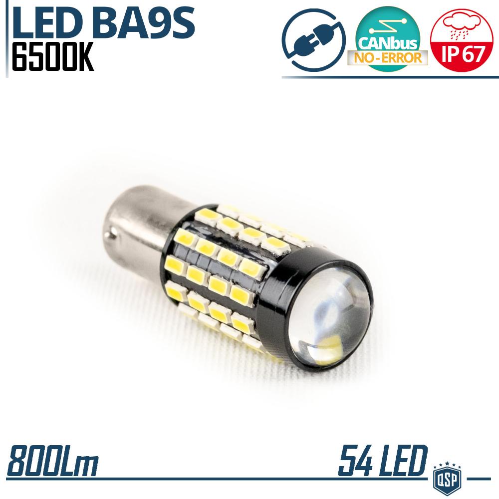 1pc BA9S T4W LED Bulb Canbus, 360° White ICE Light 6500K