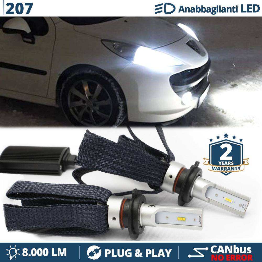 H7 LED Kit für Peugeot 207 Abblendlicht CANbus Birnen | 6500K Weißes Eis  8000LM