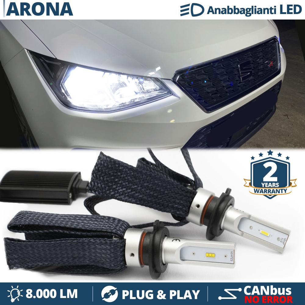 LED Kit for Seat ARONA Low Beam CANbus Bulbs | 6500K Cool White 8000LM