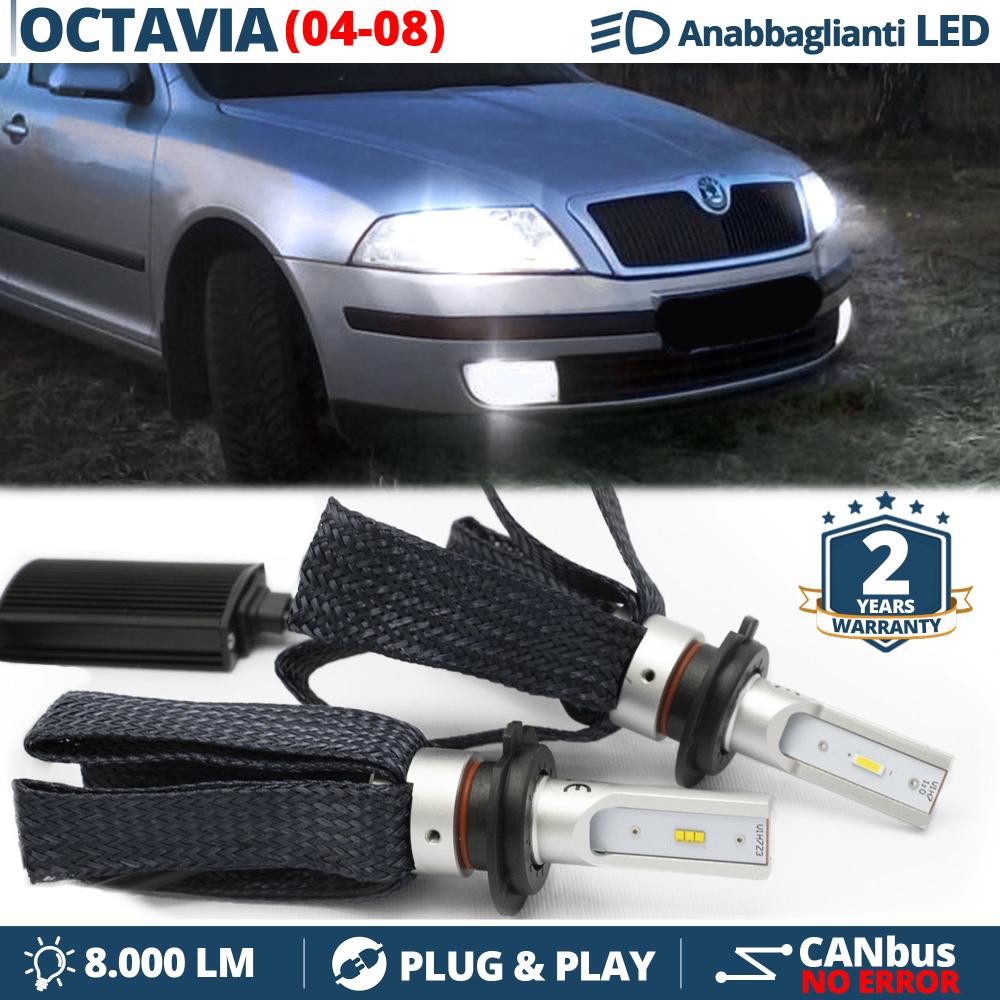 H7 LED Kit für Skoda OCTAVIA 2 Abblendlicht CANbus Birnen | 6500K Weißes  Eis 8000LM