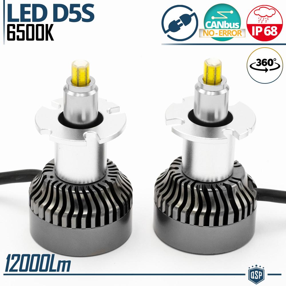 D5S LED Kit | Conversion from Xenon HID to LED Bulbs Plug & Play | Powerful  White Light 360° | 12000LM 6500K