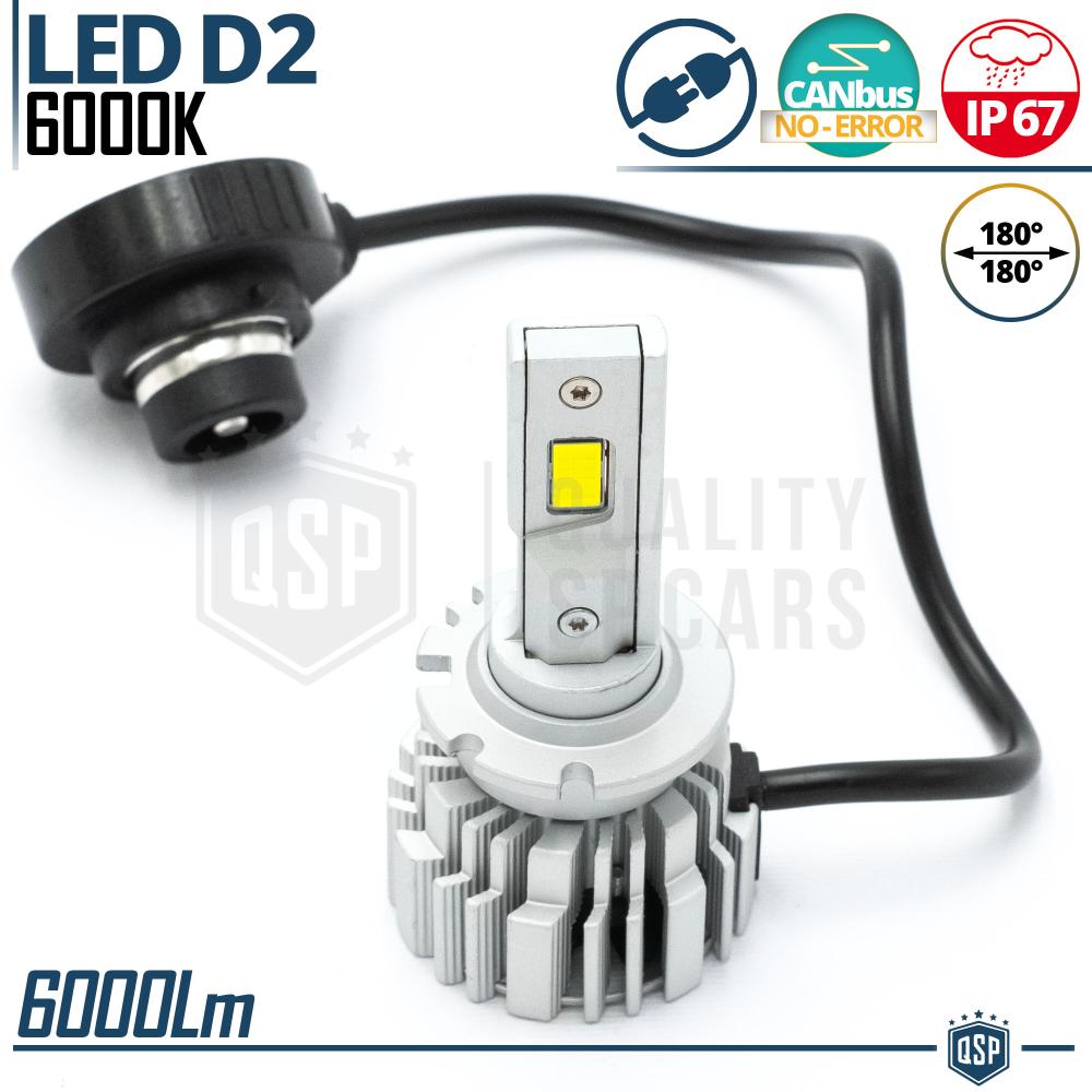 Alla Lighting CAN-Bus D2R D2S LED Forward Lighting Bulbs, 6000K~6500K Xenon  White, Newest 90W 1:1 Plug-n-Play Easy Installation Change/Replace HID