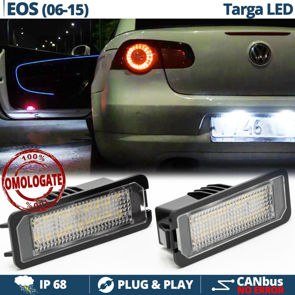 2 Plafonnieres LED Plaque Immatriculation pour VW Eos, 100% CANbus, 18 LED  6.500K Blanc Pur, Installation Facile
