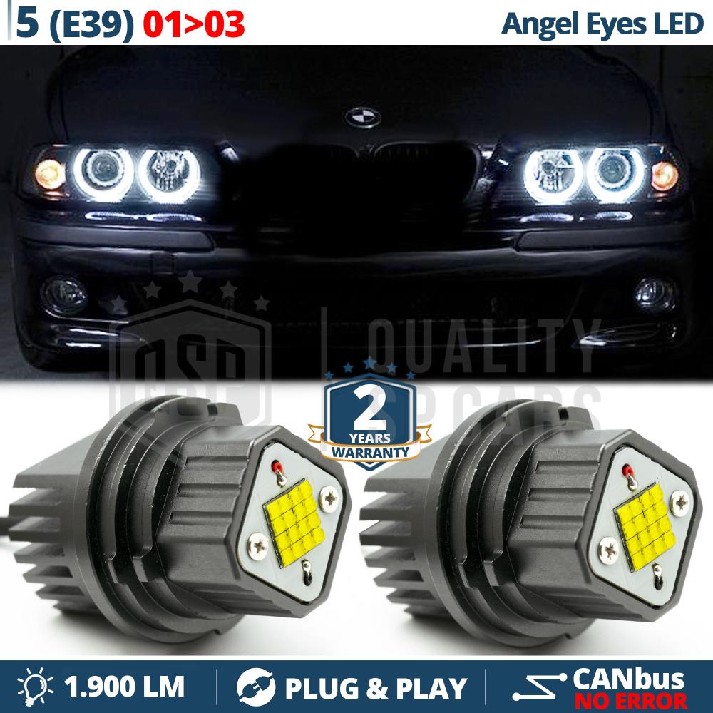 LED ANGEL EYES For BMW 5 SERIES E39 from 2001 to 2003 | White Parking  Lights 80W CANbus ERROR FREE