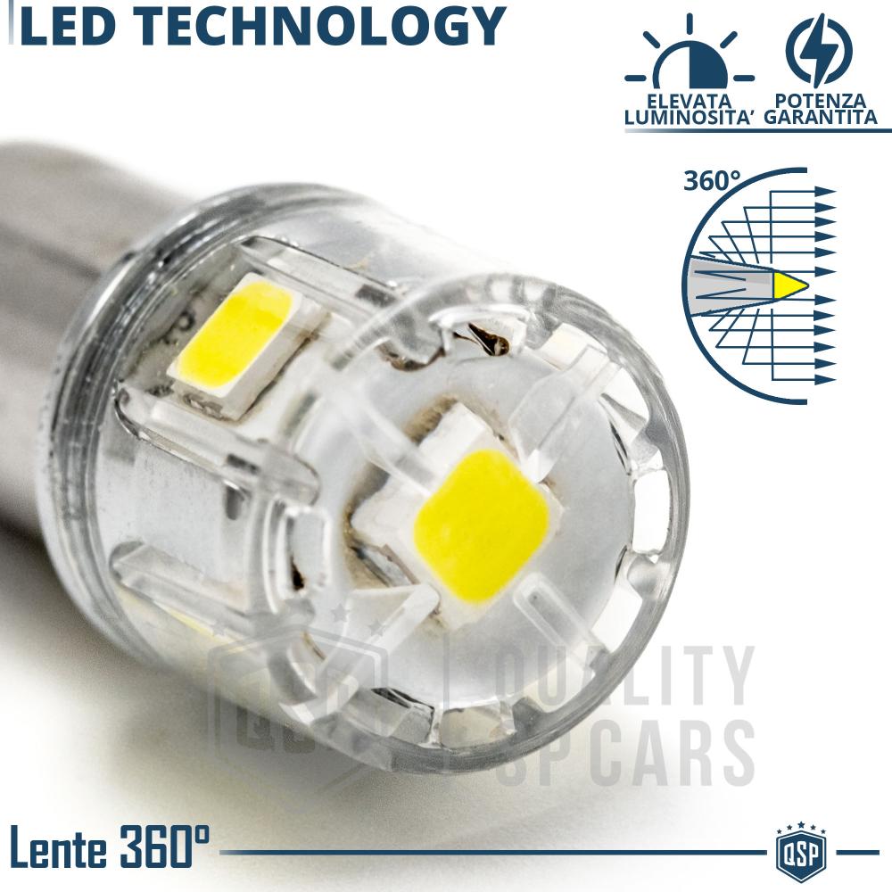 1x Ampoule LED T10 W5W Canbus avec Lentille, Lumière 360° Blanc PUR 6500K