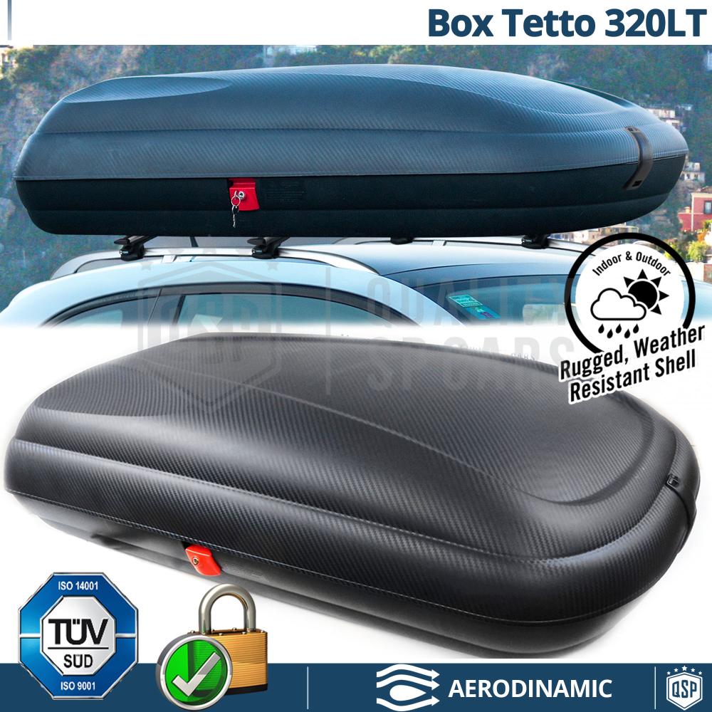 Car Roof Box, Travel Luggage Rack For Fiat 500-500L Black Carbon Fiber  Effect, TÜV APPROVED and CERTIFIED