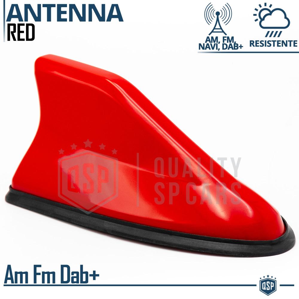 Rote Autoantenne HAIFISCHFLOSSE Antenne-Universal