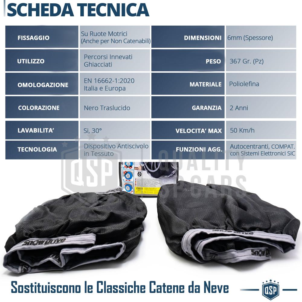 Chaussettes à Neige pour Renault Clio 3 09-13, APPROUVÉES pour l'Italie et  l' Europe
