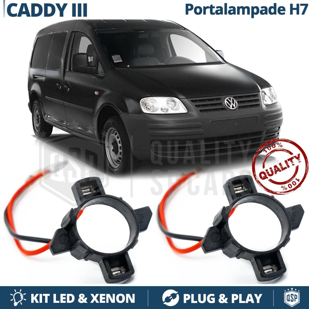 2X Scheinwerfer Lampe Halter Adapter für VW CADDY 3 03-10, LED Xenon H7 Kit  Halterung