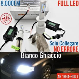 KIT LAMPADE FULL LED H1 PER AUDI A6 C5 1997-2001 FARI ANABBAGLIANTI CANBUS 6500K 8000LM BIANCO GHIACCIO