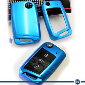 Coque Rigide Clé Télécommande Bleu pour Seat ATECA Housse de Protection en Abs Thermique