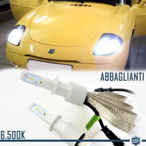 KIT ABBAGLIANTI FULL LED H1 PER FIAT BARCHETTA LAMPADINE CANBUS 6500K 8000LM BIANCO GHIACCIO