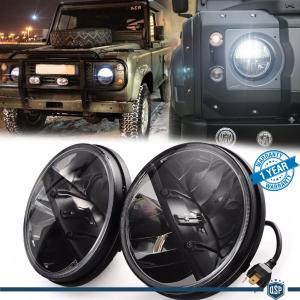 X2 Full LED 7" Inches Headlights 6500K for LAND ROVER DEFENDER HEADLIGHT Parking Lights - Low Beam - High Beam 