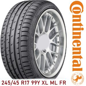 X2 Gomme Estive CONTINENTAL ContiSportContact 3 MO - 245/45 R17 - DOT 2010 NUOVE 