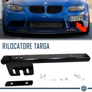 Front License Plate Holder for Bmw, Side Relocator Bracket, in Anodized Black Steel