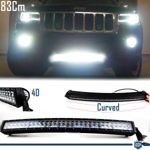 1 Barre Led 6000K Curvée pour Jeep SUV Off-Road 83 CM Réglable Lumière Spot