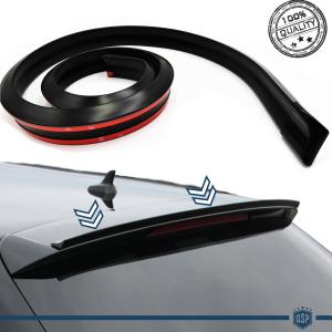 Rear SPOILER Compatible with FIAT adhesive, for Trunk / Roof Lip Wing in BLACK EPDM flexible