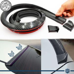 Adhesive Rear SPOILER Compatible with DODGE, for Trunk / Roof Lip Wing in BLACK Carbon Fiber Effect EPDM flexible