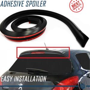 Rear SPOILER For PEUGEOT 106-107-108 adhesive, for Trunk / Roof Lip Wing in BLACK EPDM flexible