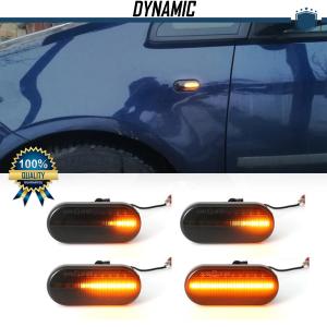 2 BLACK Sequential Dynamic LED Side Markers for Volkswagen E-Approved, Canbus No Error