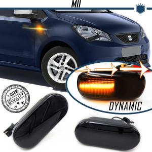 2 Sequential Dynamic LED Side Markers for SEAT MII (2011>) | E-Approved, Canbus No Error, Black Lens