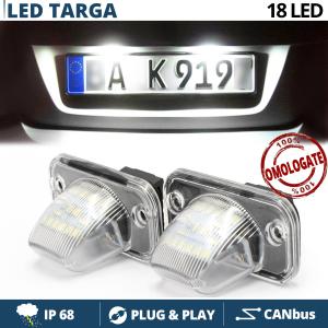 X2 Placchette Luci Targa LED per VW Transporter (T4) 1990-2003 | CANbus, Plug & Play | 18 Led 6.500K Bianco Ghiaccio