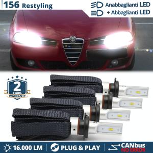 Luces de CRUCE + CARRETERA LED para Alfa Romeo 156 (03-07) | Conversión Luz Blanca 6500K, CANbus 