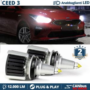 H7 LED Kit für Kia Ceed III Abblendlicht | LED Birnen CANBUS Weiß Eis | 6500K 12000LM