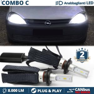 Lampade LED H7 per Opel Combo C Luci Bianche Anabbaglianti CANbus | 6500K 8000LM