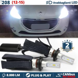 H7 LED Kit for Peugeot 208 12-15 Low Beam CANbus Bulbs | 6500K Cool White 8000LM