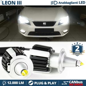 H7 LED Bulbs for Seat LEON 5F Low Beam | REAL CANbus 55W | Ice White 6500K 12000LM