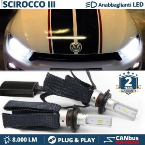 H7 LED Kit für Vw Scirocco 3 Abblendlicht CANbus Birnen | 6500K Weißes Eis 8000LM