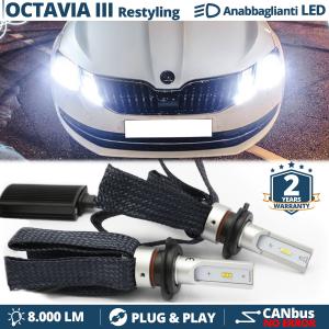 H7 LED Bulbs for Skoda OCTAVIA 3 Facelift Low Beam CANbus Bulbs | 6500K Cool White 8000LM