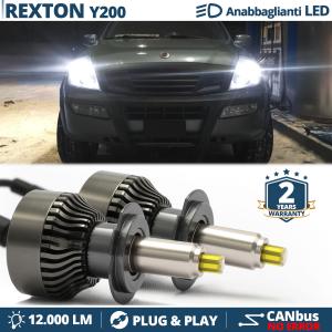 Lampade LED H7 per Ssangyong REXTON Y200 Luci Bianche Anabbaglianti CANbus | 6500K 12000LM