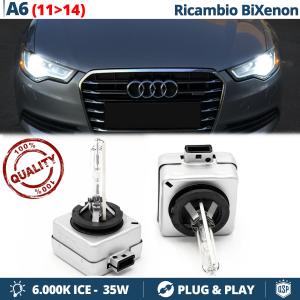 2x D3S Bi-Xenon Replacement Bulbs for AUDI A6 C7 HID 6.000K White Ice 35W 