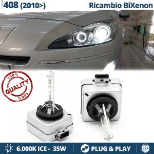 Coppia Lampadine di Ricambio Bi-Xenon D1S per PEUGEOT 408 Luci Bianco Ghiaccio 6000K 35W