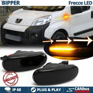 LED Side Markers for Peugeot Bipper Sequential Dynamic, Black Smoke Lens, E-Approved, Canbus No Error