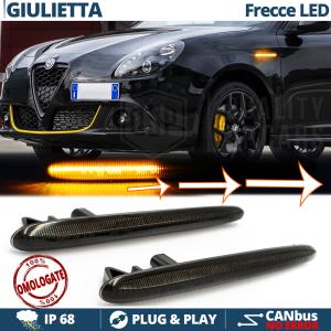 Frecce LED Dinamiche Laterali per Alfa Romeo Giulietta, SEQUENZIALI Omologate, Nere, CANbus No Error