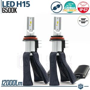 Kit LED H15 CANbus Luces Diurnas DRL + Luces de Carretera 6500K Blanco 12000 LUMEN