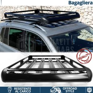 Cestello PORTAPACCHI Tetto Per Land Rover Freelander 1, 2 | Bagagliera Portabagagli in ALLUMINIO Nero
