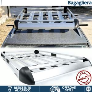Car Roof Rack Basket Tray for Fiat Idea, Uno SW | Travel Luggage CARRIER in Silver Aluminum