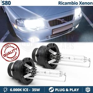 2x D2S Xenon Replacement Bulbs for VOLVO S80 I HID 6.000K White Ice 35W 