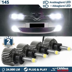 LED Bulbs LOW + HIGH BEAM for Alfa Romeo 145 (94-01) | CANbus, White Light 6500K Professional